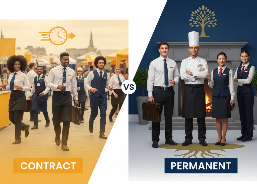 Contract vs Permanent Hospitality Recruitment: Your Ultimate Career Guide 2 Weighing Up Your Career Options by Selecting Perfect Hospitality Recruitment